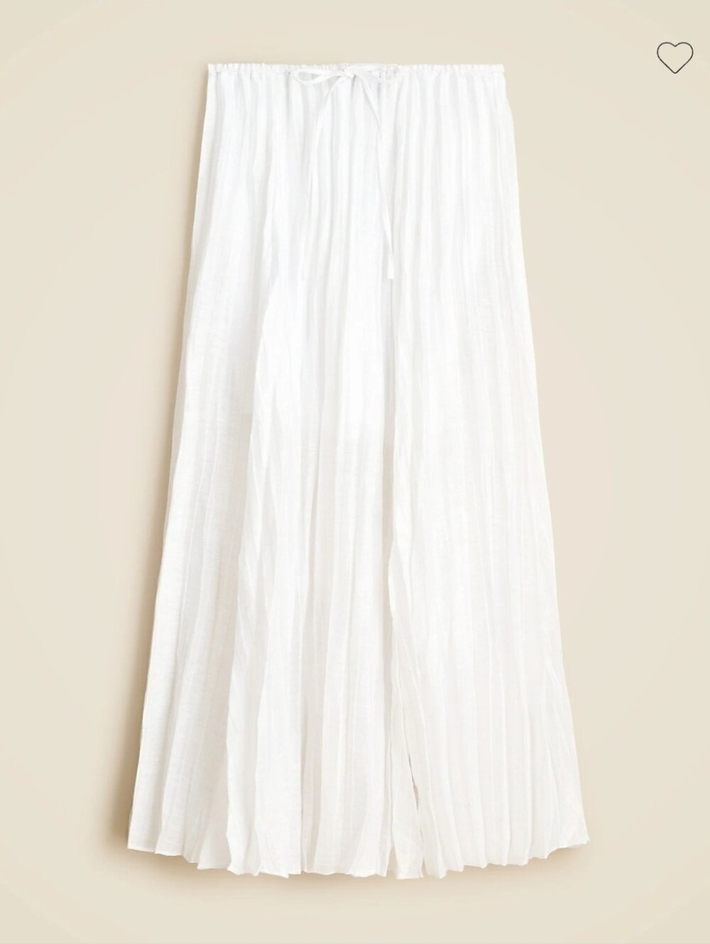 NWT J. Crew Pleated drawstring maxi skirt in linen blend, Size XXS